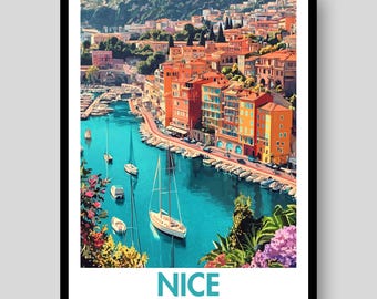 Poster Nizza - Frankreich Poster - Frankreich - Nizza - Französische Riviera Poster - Französisches Poster - Reiseposter - Nizza Frankreich Poster - Südfrankreich