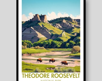 Theodore Roosevelt National Park Poster - Theodore Roosevelt Park Wall Art - South Dakota Poster - Theodore Roosevelt National Park Print