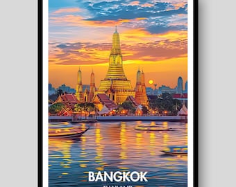 Bangkok Poster - Thailand Travel Poster - Bangkok - Thai Poster - Thailand - Travel Poster - Thailand Poster - Thailand Gift - Bangkok Print