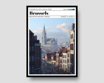 Bryssel, Belgien Poster - Bryssel Reseväggkonsttryck
