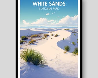 White Sands National Park Poster - New Mexico Poster - White Sands Print - White Sands Wall Art - New Mexico - National Park Poster