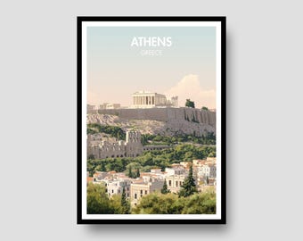 Athens Acropolis Poster – Greece Travel Print
