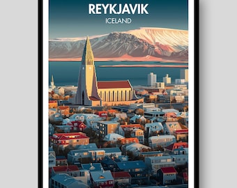 Pôster de Reykjavik - Arte de parede da Islândia - Arte de parede de Reykjavik - Islândia - Impressão da Islândia - Reykjavik - Pôster da Islândia - Impressão de Reykjavik