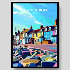 Aldeburgh Poster - Suffolk Landscape - Aldeburgh - Suffolk - UK Wall Art - Suffolk Map - English Countryside - Sufflok Poster - Southwold