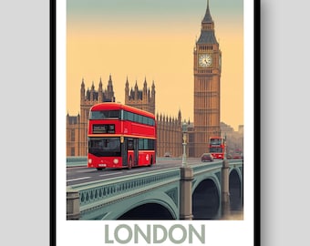 Poster Londres - Poster Royaume-Uni - Londres - Poster ville - Poster Londres - Poster voyage Londres - Photographie Londres - Poster Voyage - Big Ben