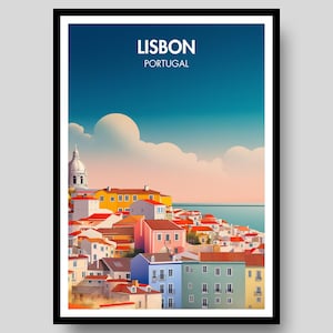 Lisbon Poster - Portugal Poster - Lisbon - Lisbon Wall Art - Lisbon Art - Portugal - Lisbon Print - Travel Poster - Portugal Print