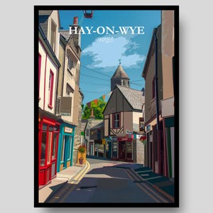 Hay-On-Wye Poster - Wales Wall Art - Welsh Gift - Wales - Welsh Poster - Travel Poster - Wales Print - Hey-On-Wye - Welsh - Cymru