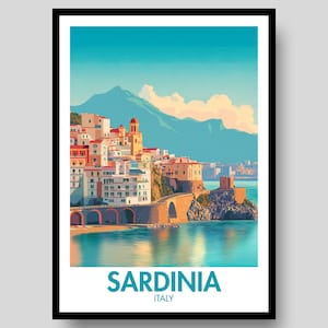 Sardinia Poster - Italy Poster - Sardinia - Italian Poster - Italy - Sardinia Print - Sardinia Souvenir - Map Of Sardinia -Sardinia Wall Art