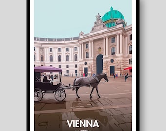 Vienna Poster - Austria - Vienna Print - Vienna Wall Art - Austria Poster - Austrian Poster - Austria Painting - Vienna Travel Poster