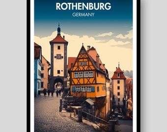 Rothenburg Poster - Germany Wall Art - Rothenburg Print - German Gifts