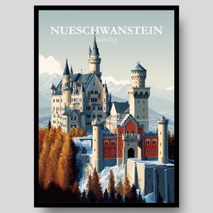 Neuschwanstein Poster - Neuschwanstein Castle Poster - Bavaria Poster - German Poster - Neuschwanstein - Germany - Neuschwanstein Wall Art