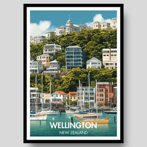 Wellington Poster - New Zealand Poster- Wellington Wall Art - Wellington - New Zealand Art -Wellington Print -New Zealand -New Zealand Print
