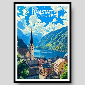 Hallstatt Poster - Austria Poster - Hallstatt - Hallstatt Wall Art - Hallstatt Print - Alps Poster - Austria - Lake Hallstatt -Austria Print