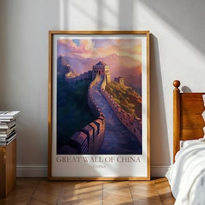 Great Wall Of China Travel Poster - China Wall Art - Great Wall of China Art - Vacation Poster - Gift for Traveller - China Poster