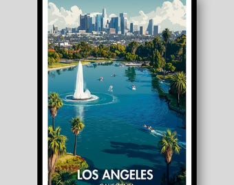 Los Angeles Skyline Poster – Kalifornien Reisedruck