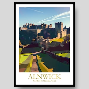 Alnwick Poster - Northumberland Poster - Alnwick - Northumbria - Castle Poster - Northumberland - British Castle - Northumberland Print