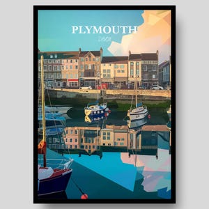 Plymouth Poster - Devon Wall Art - Plymouth - Devon Gift - Plymouth Argyle - Devon Poster - Travel Poster - Devon Print - Devon - Devon Art