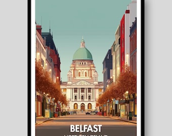 Belfast Poster - Northern Ireland Poster - Belfast - Northern Ireland - Belfast Print - Belfast Art - Ireland Poster - Belfast Wall Art