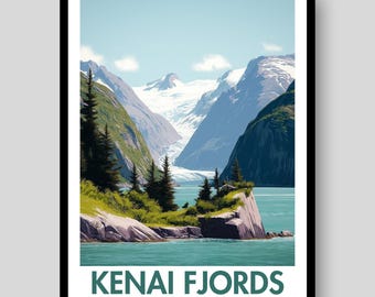 Plakat z Parku Narodowego Kenai Fjords – Alaska Plakat z Kenai Fjords – Alaskan – Alaska – Park Narodowy Kenai Fjords – Alaska Sztuka ścienna