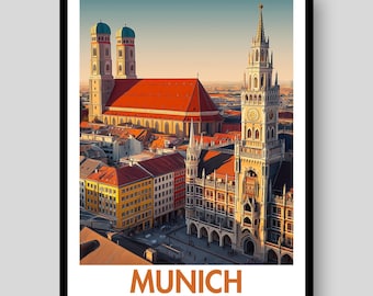 Munich Germany Travel Poster – Bavarian Art Print