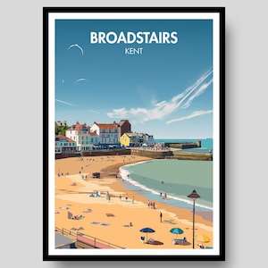 Broadstairs Poster - Kent Poster - Broadstairs - UK Wall Art - Kent - England Poster - Seaside Poster - England Wall Art - Canterbury