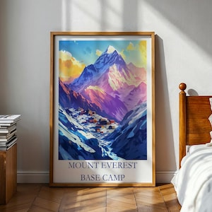 Mount Everest Basislager Poster – Nepal Poster – Mount Everest – Everest Basislager – Berg Poster – Everest – Berg – Mount Everest Art