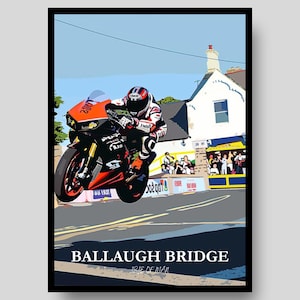 Ballaugh Bridge Poster - Isle of Man Poster - Isle of Man TT - Motorbike Poster - Motorcycle Wall Art - Isle Of Man -MotoGP -Isle of Man Map