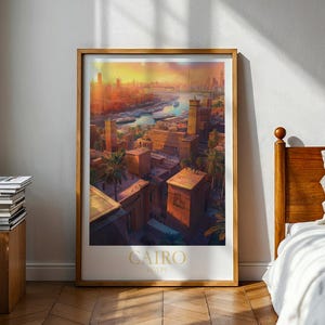 Cairo Travel Poster - Egypt Wall Art - Cairo Art - Vacation Poster - Gift for Traveller - Egypt Poster - Cairo Travel Print - Egypt Print