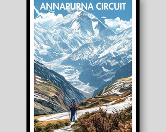 Annapurna Circuit Poster - Nepal Wall Art - Annapurna Circuit Wall Art - Annapurna Circuit Print - Nepal Poster - Nepal - Annapurna Circuit