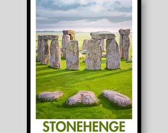 Stonehenge Travel Poster – Wiltshire, England Landmark Art