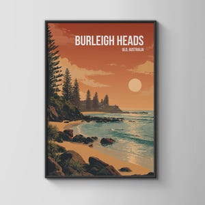 Burlev Heads QLD Australia Beach Poster Wand Kunst Druck