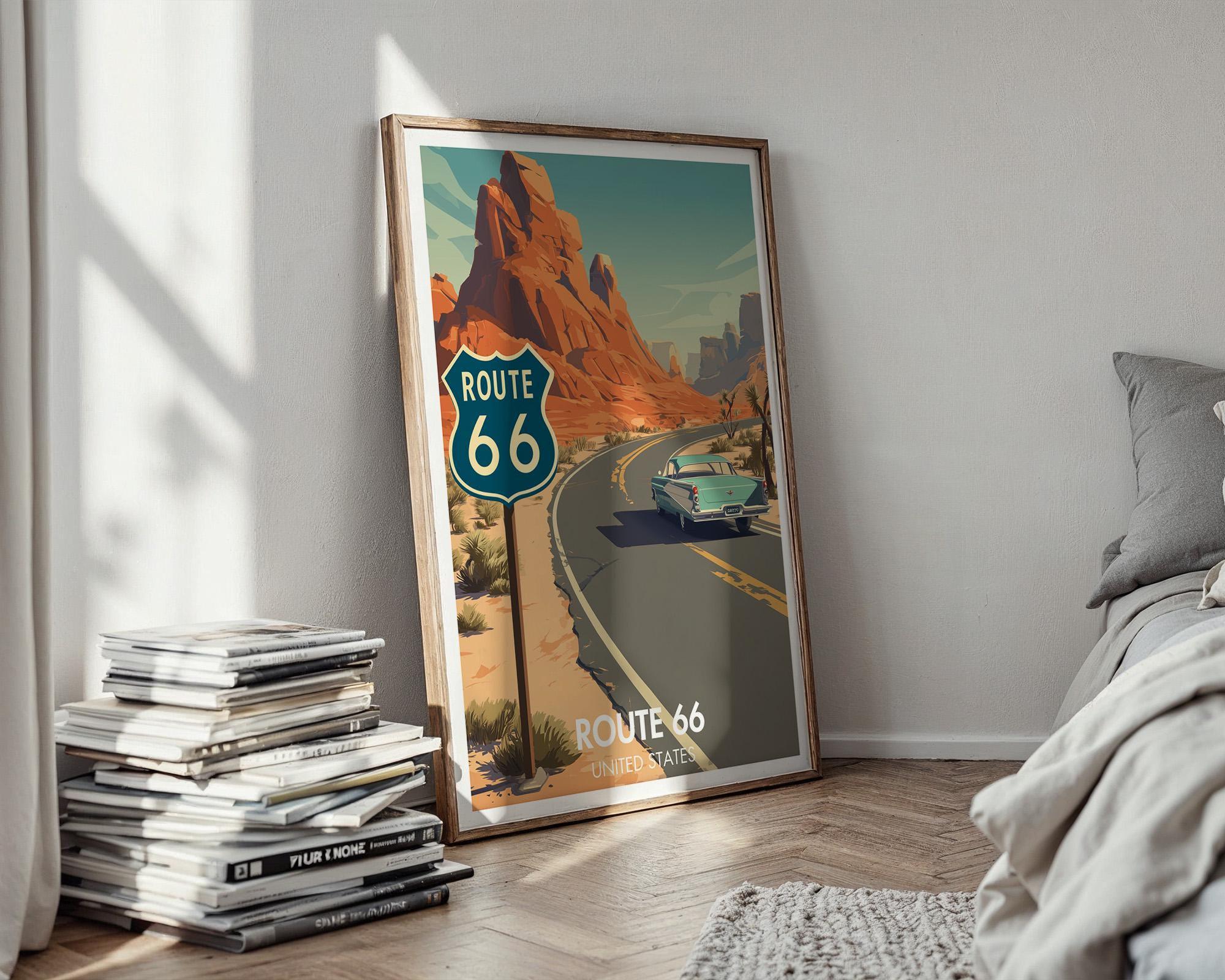 Route 66 Poster - Route 66 Sign - Route 66 Wall Art - Route 66