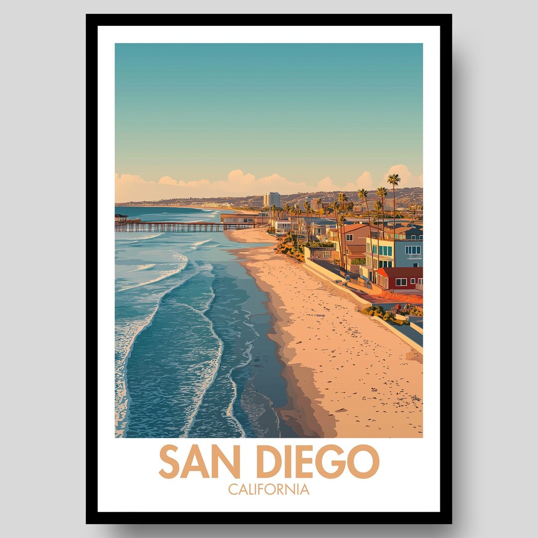 San Diego Poster - California Poster - San Diego Wall Art - San Diego ...