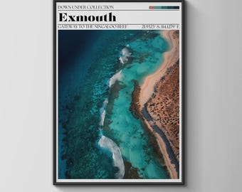 Exmouth Travel Poster Gateway to Ningaloo Reef Landscape Wall Art