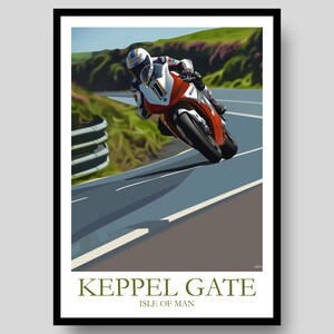 Keppel Gate Poster - Isle of Man Poster - Isle of Man TT - Motorbike Poster - Motorcycle Wall Art - Isle Of Man - MotoGP - Isle of Man Print