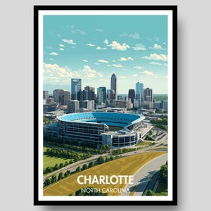 Charlotte Poster - North Carolina Poster - Charlotte - Charlotte Print - Charlotte Wall Art - Charlotte Hornets - North Carolina Wall Art