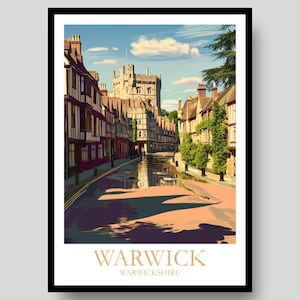 Warwick Poster - Warwickshire - Warwick Castle - Warwick - Warwick Print - Warwick Castle Print - Warwick Castle Art - Warwickshire Poster