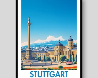 Stuttgart Poster - German Wall Art - Stuttgart Print - Germany Gifts