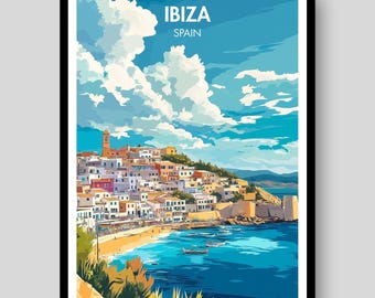 Ibiza Travel Poster – Balearic Islands, Spain Art Print