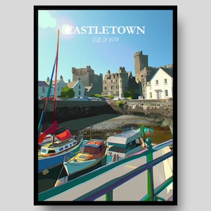 Castletown Poster - Isle of Man Poster - Isle of Man TT - Motorbike Poster - Motorcycle Wall Art - Isle Of Man - MotoGP - Isle of Man Print