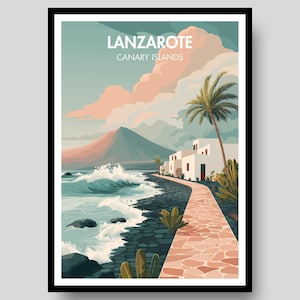 Lanzarote Poster - Canary Islands Poster - Lanzarote - Spanish Poster - Lanzarote Print - Lanzarote Art - Canary Islands - Spain Poster A2