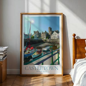 Castletown poster - eiland Man poster - Isle of Man TT - motor poster - motorfiets kunst aan de muur - Isle Of Man - MotoGP - Isle of Man print