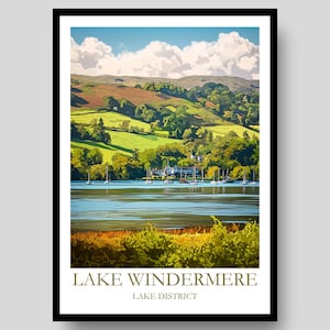 Lake Windermere Poster - Seenplatte Poster - Nationalpark Druck - See Poster - Seenplatte Druck - Reise Poster - Reise Wand Kunst