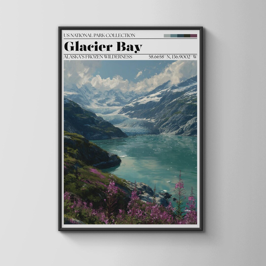 Glacier Bay Alaska National Park Poster Print Landscape Art - Etsy