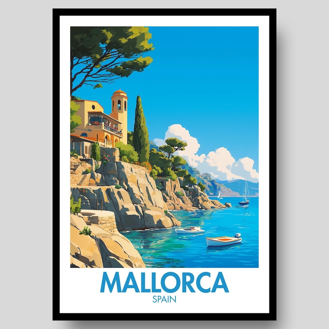 Mayorca Print Mallorca Poster - Spanish Wall Art - Mallorca Print - Balearic Gifts - Etsy