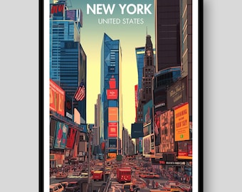 New York Poster - Times Square Poster - New York Print - New York City - New York City Poster - New York Wall Art - Times Square Print