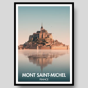 Mont Saint-Michel Poster - Mont Saint-Michel - Normandy Poster - France Poster - Normandy - Travel Poster - France - Mont St-Michel Print
