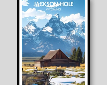 Jackson Hole Poster - Grand Teton Poster - Jackson Hole - Wyoming - Grand Teton - Jackson Hole Print - Jackson Hole Art - Grand Teton Art