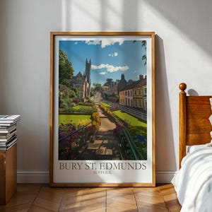 Bury St. Edmunds poster - Suffolk landschap - Bury St. Edmunds - Suffolk - Suffolk poster - Suffolk kaart - Engels platteland - Suffolk print