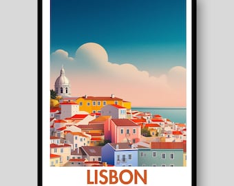 Póster de Lisboa - Lámina de Lisboa - Póster de Portugal - Lisboa - Arte mural de Lisboa - Arte de Lisboa - Portugal - Lámina de Portugal - Arte mural de Portugal